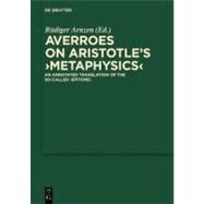 On Aristotle's Metaphysics by Averroes, 9783110220018