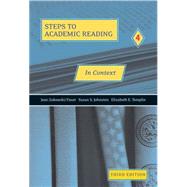 Steps to Academic Reading 4 In Context by Zukowski/Faust, Jean; Johnston, Susan S.; Templin, Elizabeth E., 9780030340024