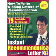Instant Recommendation Letter Kit by Fawcett, Shaun, 9780978170059