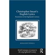 Christopher Smart's English Lyrics by Powell, Rosalind, 9780367880217