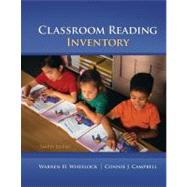 Classroom Reading Inventory by Wheelock, Warren; Campbell, Connie; Silvaroli, Nicholas, 9780078110252