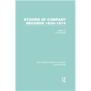 Studies of Company Records (RLE Accounting): 1830-1974 by Edwards; John Richard, 9780415870306