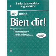 Holt French 3: Cahier de Vocabulaire et Grammaire by Marks-Beale, Abby, 9780030920394