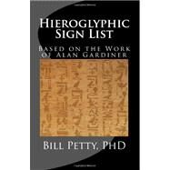 Hieroglyphic Sign List by Petty, Bill, Ph.d., 9781477490594