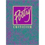 Poetry Criticism by Pavlovski, Linda, 9780787630775