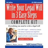 Write Your Legal Will in 3 Easy Steps by Waters, Robert C., 9781770400962