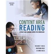 Content Area Reading:...,Vacca, Richard T.,9780135760963