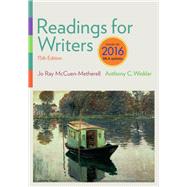 Readings for Writers, 2016 MLA Update by McCuen-Metherell, Jo Ray; Winkler, Anthony, 9781337281041