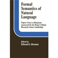 Formal Semantics of Natural Language by Edward L. Keenan, 9780521111119