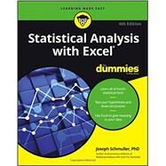 Statistical Analysis With Excel for Dummies by Schmuller, Joseph, Ph.d., 9781119271154