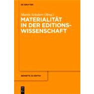 Materialitat in Der Editionswissenschaft / Materiality in Editorial Studies by Schubert, Martin, 9783110231304