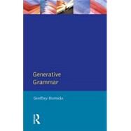 Generative Grammar by Horrocks,Geoffrey, 9780582291317