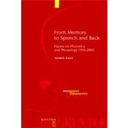 From Memory to Speech and Back by Halle, Morris, 9783110171426