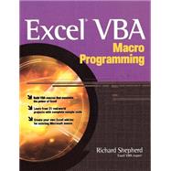 Excel VBA Macro Programming by Shepherd, Richard, 9780072231441