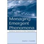 Managing Emergent Phenomena: Nonlinear Dynamics in Work Organizations by Guastello; Stephen J., 9780805831634