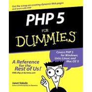 PHP 5 For Dummies by Valade, Janet, 9780764541667