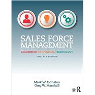 Sales Force Management:...,Johnston; Mark,9781138951723