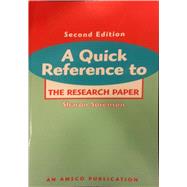 A Quick Reference To The Research Paper by Unknown, 9781567651836