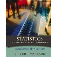 Statistics for Management and Economics, Abbreviated Edition (with CD-ROM and InfoTrac) by Keller, Gerald; Warrack, Brian, 9780534391881