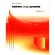 Foundations of Mathematical Economics by Carter, Michael, 9780262531924