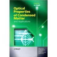 Optical Properties of Condensed Matter And Applications by Singh, Jai, 9780470021927