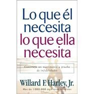Que l Necesita, lo Que Ella Necesita : Construya un Matrimonio a Prueba de Infidelidades by Willard F. Harley, Jr., 9780800731991