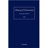 History of Universities Volume XVIII/1 by Feingold, Mordechai, 9780199262021