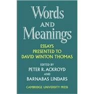 Words and Meanings by Peter R. Ackroyd , Barnabas Lindars, 9780521112055