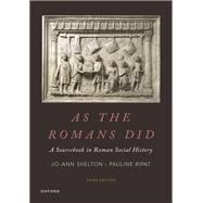 As the Romans Did A Sourcebook in Roman Social History by Shelton, Jo-Ann; Ripat, Pauline, 9780190072131