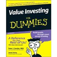 Value Investing For Dummies by Sander, Peter J.; Haley, Janet, 9780470232224