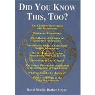Did You Know This, Too? by Cryer, Neville Barker, 9780853182412