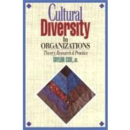 Cultural Diversity in Organizations Theory, Research & Practice by Cox, Taylor H., 9781881052432