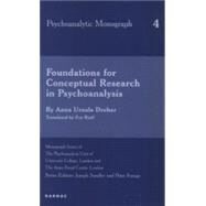 Foundations for Conceptual Research in Psychoanalysis by Dreher, Anna Ursula; Ristl, Eva, 9781855752443