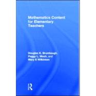 Mathematics Content for Elementary Teachers by Brumbaugh; Douglas K., 9780805842470