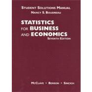 Statistics for Business and Economics: Student Solutions Manual by Boudreau; Boudreau, Nancy S., 9780136252603