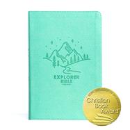 CSB Explorer Bible for Kids, Light Teal Mountains LeatherTouch Placing God's Word in the Middle of God's World by CSB Bibles by Holman, 9781430082637