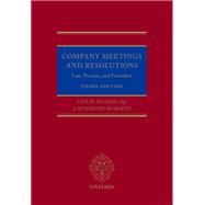 Company Meetings and Resolutions Law, Practice, and Procedure by Kosmin, Leslie; Roberts, Catherine, 9780198832744