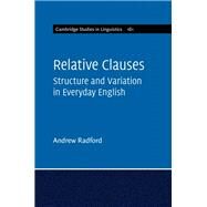 Relative Clauses by Radford, Andrew, 9781108492805