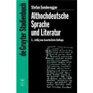 Althochdeutsche Sprache Und Literatur by Sonderegger, Stefan, 9783110172881