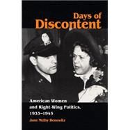 Days of Discontent by Benowitz, June Melby, 9780875802947