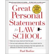 Great Personal Statements for Law School by Bodine, Paul, 9780071453004