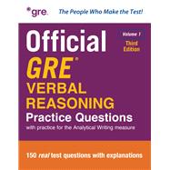 Official GRE Verbal Reasoning Practice Questions, Third Edition, Volume 1 by ETS, 9781266323027