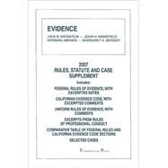 Evidence: Rules, Statute and Case Supplement : Includes: Federal Rules of Evidence, with Excerpted Notes; California Evidence Code, with Excerpted Comments; Uniform Rules of Evidence, with Comments; Excerpts from Rules of Professional Conduct; Comparative by Weinstein, Jack B., 9781599413082