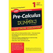 1,001 Pre-Calculus Practice Problems for Dummies Access Code by Consumer Dummies, 9781118853085