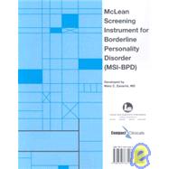 McLean Screening Instrument for Borderline Personality Disorder (MSI-BPD) by Zanarini, Mary C., 9780763763107