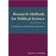 Research Methods for Political Science: Quantitative and Qualitative Methods by McNabb; David E., 9780765623133