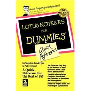Lotus Notes R5 For Dummies Quick Reference by Londergan, Stephen R.; Freeland, Pat, 9780764503191