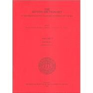 The Hittite Dictionary of the Oriental Institute of the University of Chicago: Fascicle 2  Saptamenzu to -si- by Guterbock, Hans G.; Hoffner, Harry A.; Van Den Hout, Theo P. J., 9781885923370