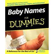 Baby Names For Dummies by Rose, Margaret, 9780764543401