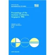 Proceedings of the Analysis Conference, Singapore 1986 by Choy, S.T.L.; Jesudason, J.P.; Lee, P.Y., 9780444703415